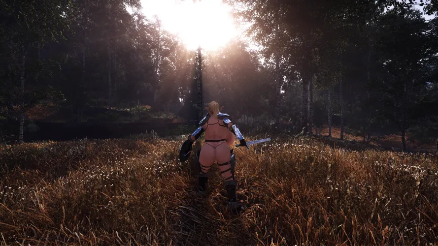 A beautiful view: Paladin Alexandra in a forest clearing. Thumbnail