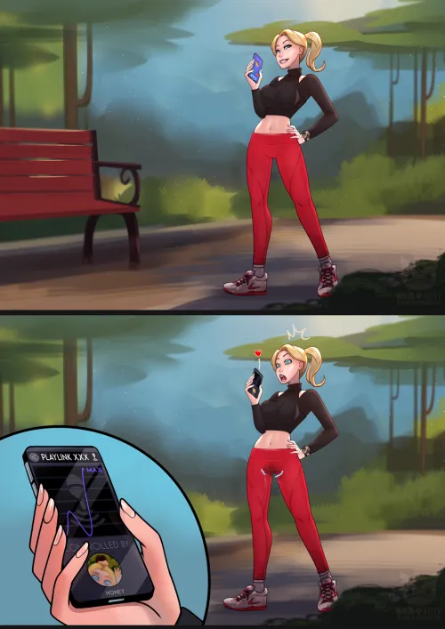 A woman is talking to her significant other over the phone when they decide to play around with the remote vibrator she's wearing (kinks: sex toy, public masturbation/sex, embarrassment) (SO's gender left up to captioner) Thumbnail