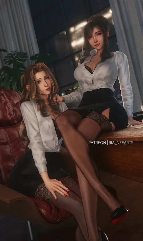 Aerith and Tifa - Office Girls (Ria) Thumbnail