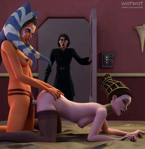 Ahsoka and Padme caught in the act (WotWot3D) Thumbnail