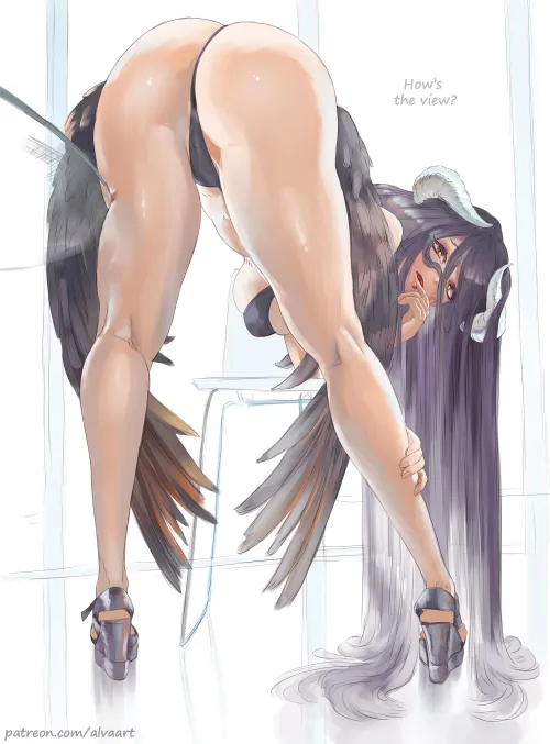 Albedo know how to bend and show her ass (Alva) Thumbnail