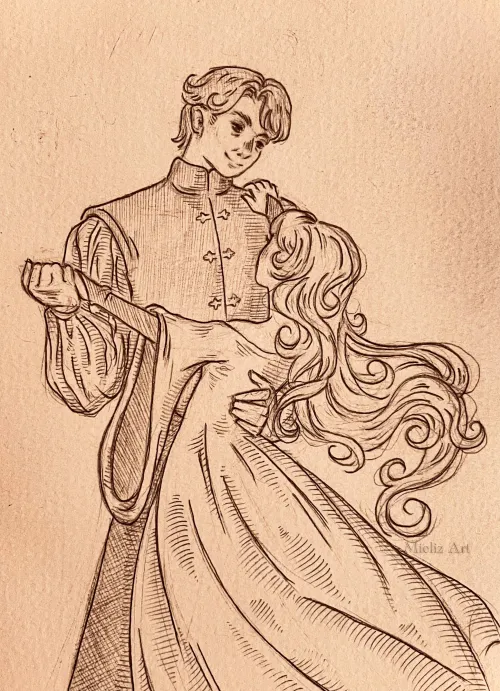 Amélie and Avery sketch (ft Amélie with long hair) Thumbnail