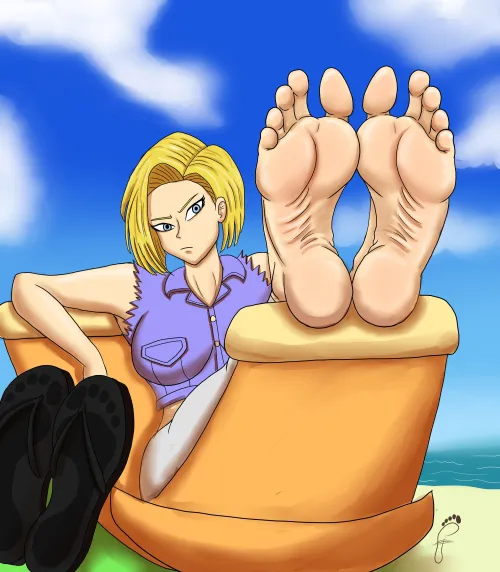 Android 18 Caught You Staring At Her Feet - Feeteraco Thumbnail