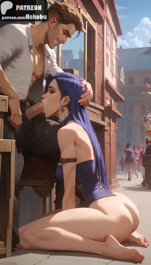 [Arcane] Caitlyn sucking a dick in public Thumbnail