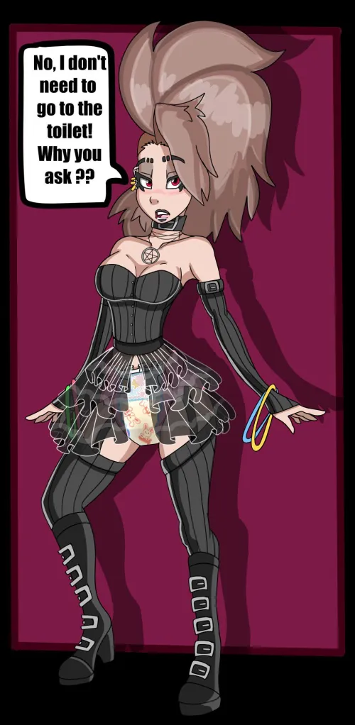 (Art by Deadlamb) Goth diaper girl. Thumbnail