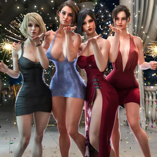 Ashley, Jill, Ada & Claire (EmessSFW) Thumbnail