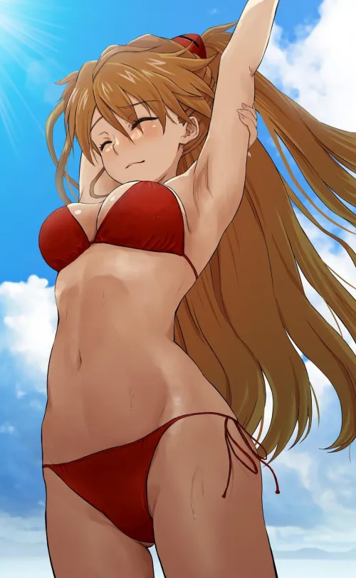 Asuka stretching in the sun Thumbnail