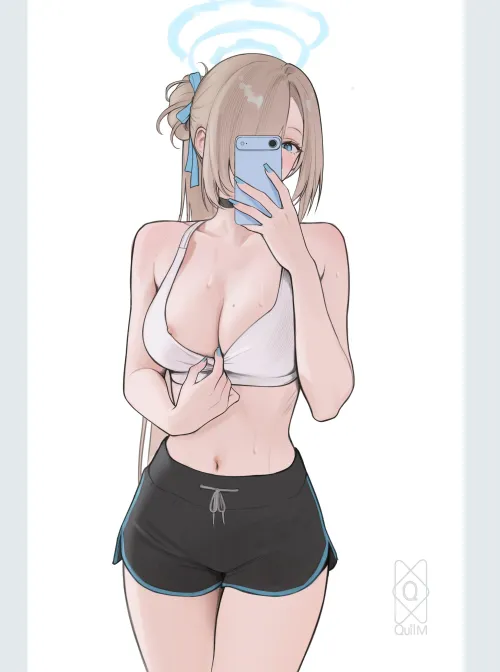 Asuna in dolphin shorts (Quilm) [Blue Archive] Thumbnail