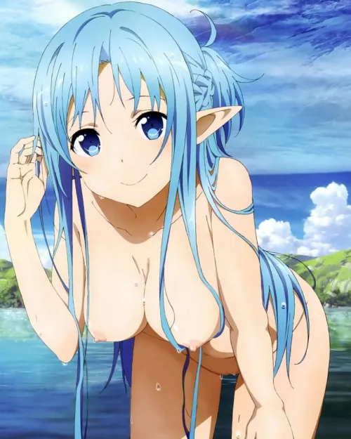 Asuna Yuuki in her elf avatar in ALO has a sexy body. Thumbnail