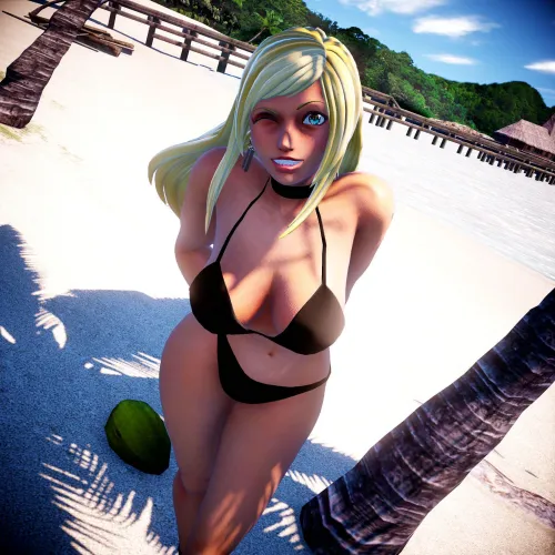 B Jenet in a black bikini by some palm trees (VirtualBlueAM2) Thumbnail