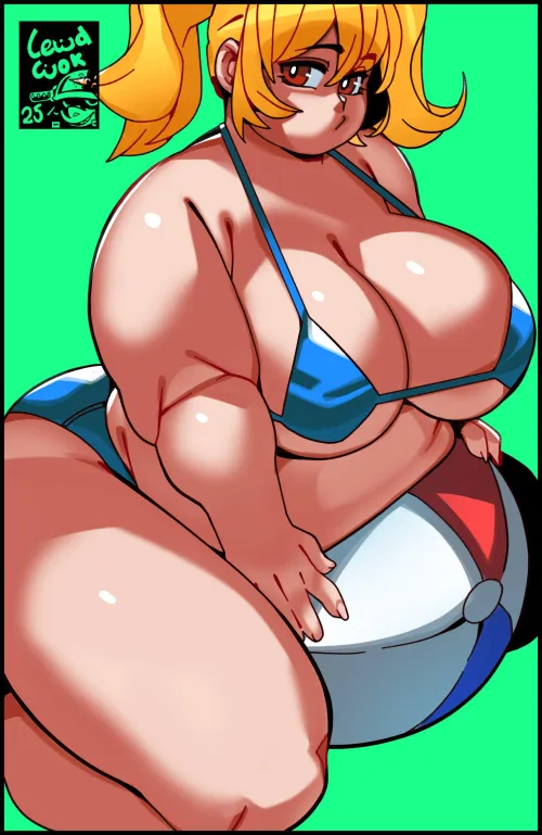 Beach ball belly (By Lewdwok) Thumbnail