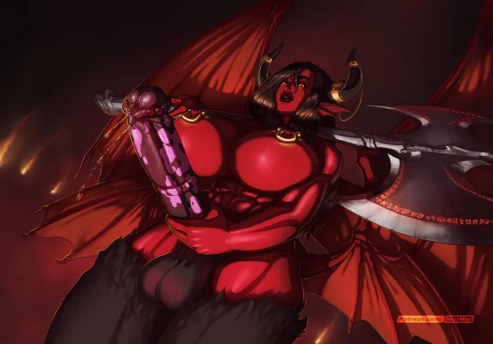 Behold, Kasyrra's massive cock (art by MarMar) Thumbnail