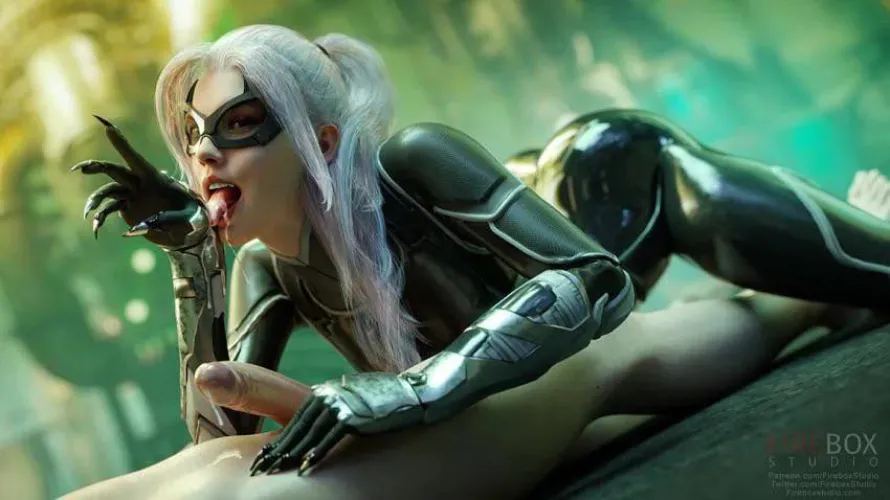 Black Cat finishes her meal Thumbnail