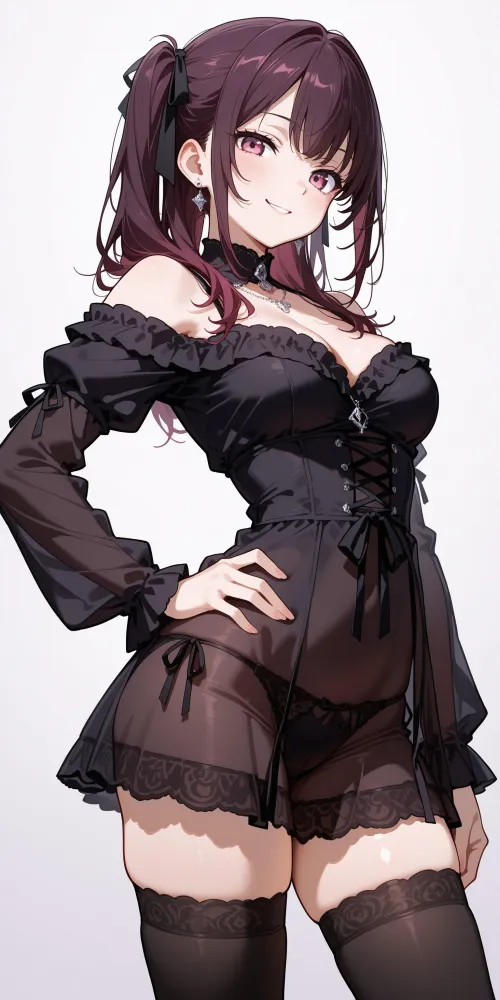 Black Nightwear & Thigh-Highs Thumbnail