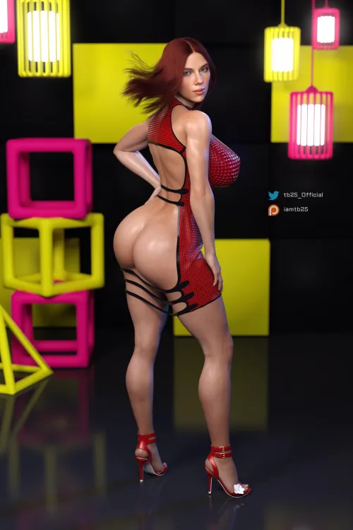 Black Widow Backless Red Dress (TB25) Thumbnail