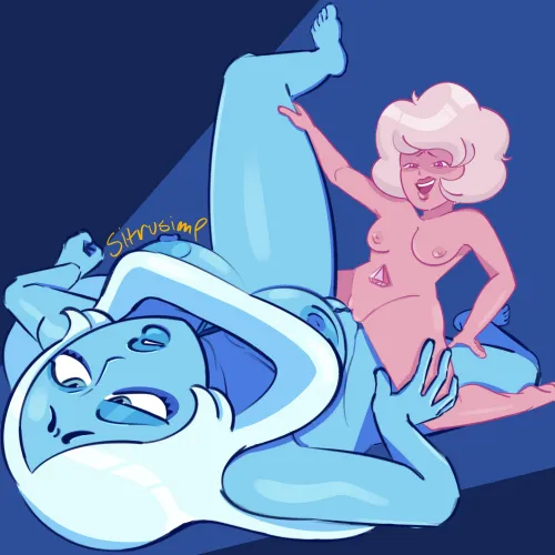 Blua and pink scissoring( by sitrusim) Thumbnail