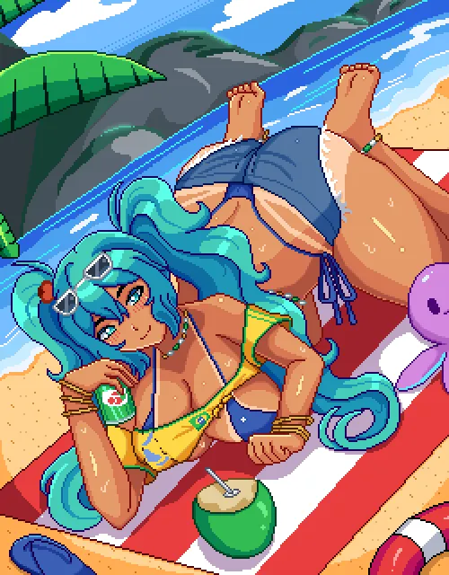 Brazilian Miku enjoying the beach  (NSFW) Thumbnail