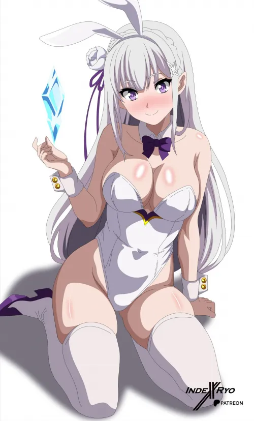 Bunny girl Emilia (By @InDexRyoArts) Thumbnail