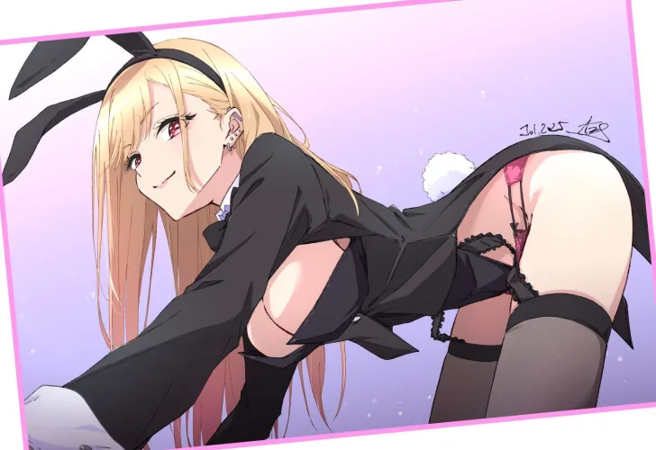 Bunny Marin on all fours Thumbnail