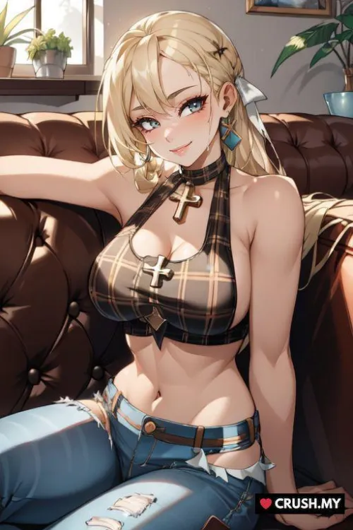 Can you resist her seductive charm in that brown outfit? Thumbnail