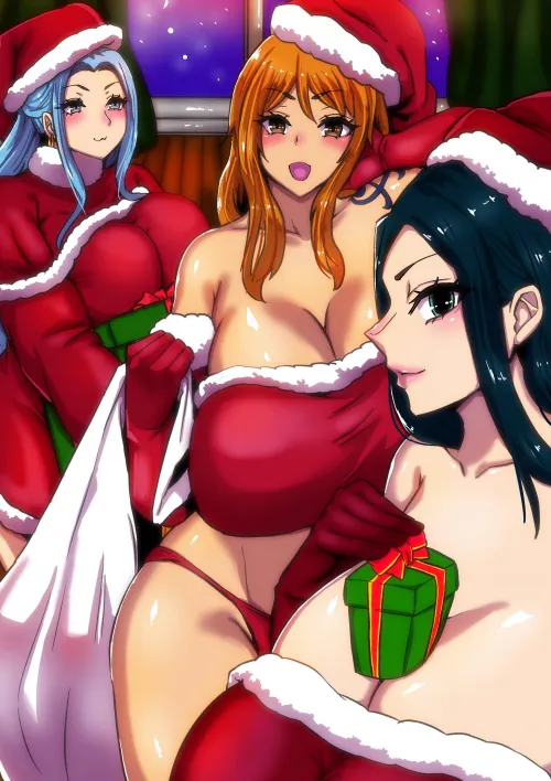 Christmas Nami, Robin, and Vivi  Thumbnail