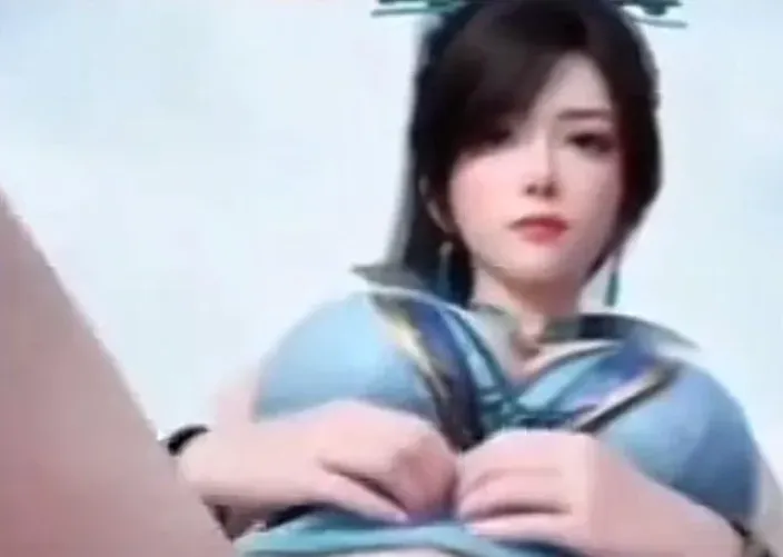 Color: 1girl, animated, black hair, long hair, 3d, large breasts, blue dress, earrings, looking at viewer, chinese dress, legs spread Thumbnail