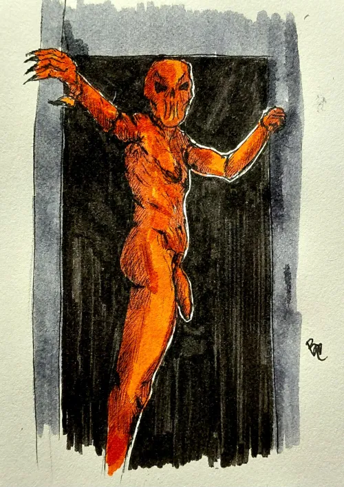 Creep, mixed media, by me Thumbnail