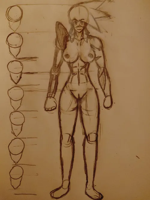 Creqted a nude reference of one of my characters. How does she look? ( I kinda suck w legs) Thumbnail