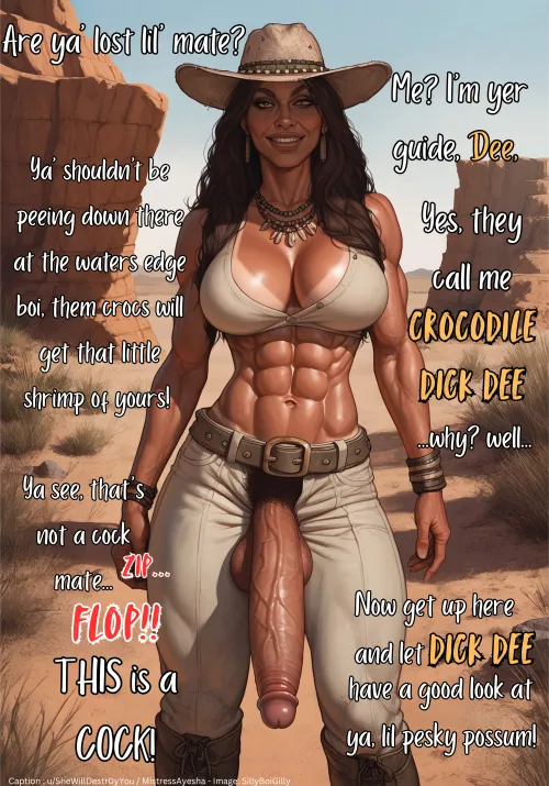 Crocodile Dick Dee, the Boicunt-Hunter (Image: SillyBoiGilly) [Futadom] [Implied Futa on Male] [SPH] [Crocodile Dick Dee] [Cock Shock]. Thumbnail