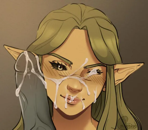 Cumming on a pretty elf's face (ghostiyo) Thumbnail