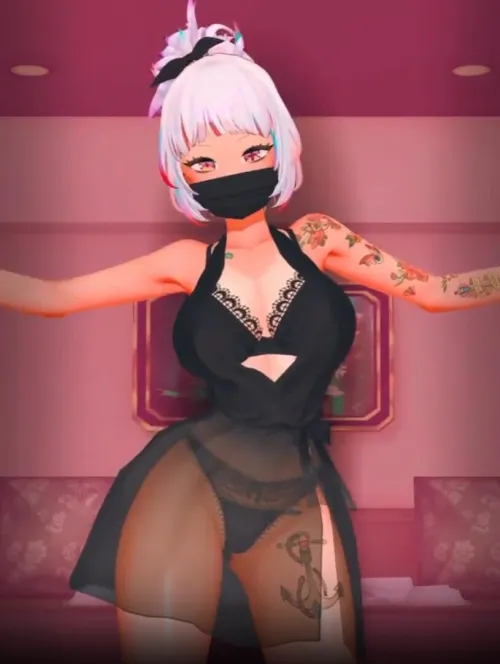 Cute VTuber is a little embarrassed to show her face so she hides it in a mask (VTuberFefe) [Mythic Talent] Thumbnail