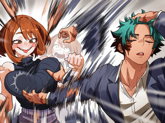 Deku doing the Naoya tend on Uraraka (Vlizz) Thumbnail