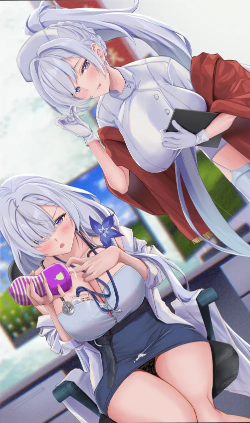 Dr. Illustrious and her assistant nurse Belfast will be taking care of your dick erection problem Thumbnail