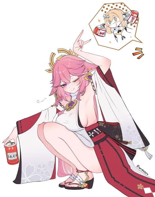 Drink beer with Yae (unosaki2) Thumbnail
