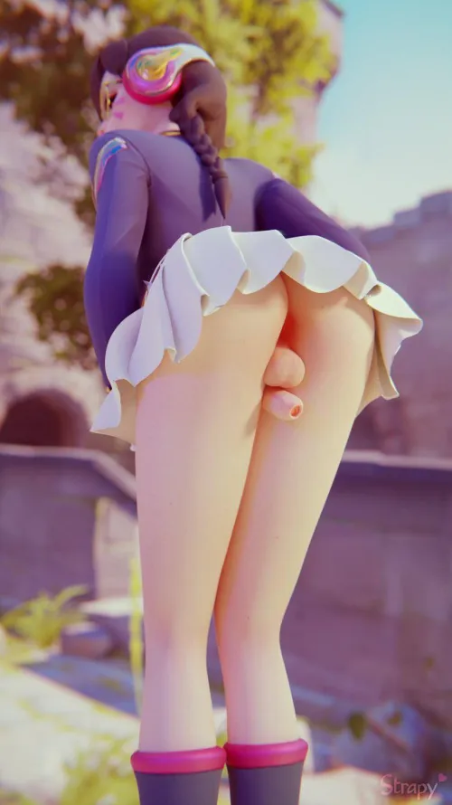 D.Va no panties upskirt (Strapy) Thumbnail