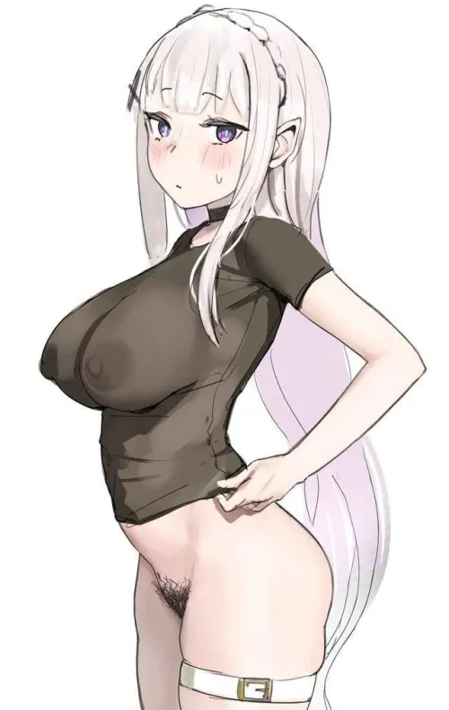 Emilia in a see-through shirt (Re:Zero) Thumbnail