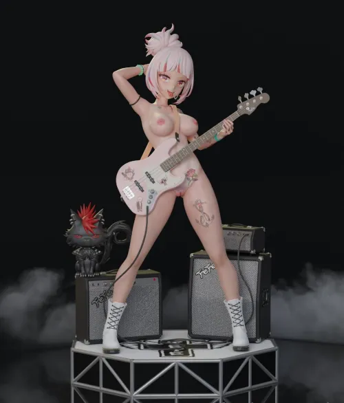 Fefe loves playing her guitar while being completely nude (VTuberFefe) [Indie VTuber] Thumbnail