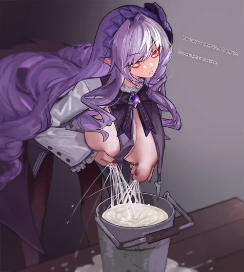 Filling the bucket with her excessive breast milk Thumbnail