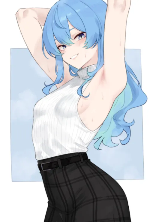 Flexing Suisei's smooth armpit Thumbnail