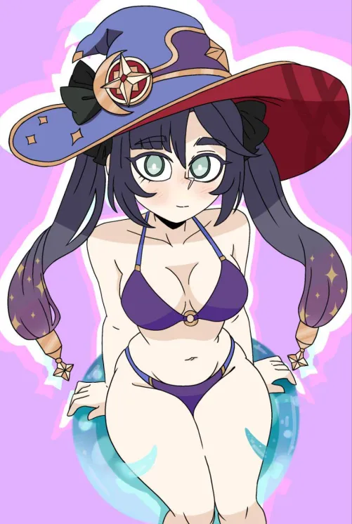 For my birthday I drew Mona sitting on a hydro slime. Thumbnail