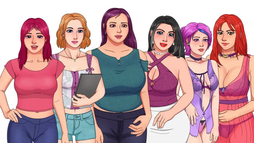 From shorties to BBWs to MILFs: the love interests and side characters (with h-scenes) in my upcoming AVN! Thumbnail