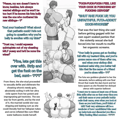 Futa bully impregnates cheating MILF and forces her to name the baby after her so the baby is a constant reminder of how they viciously fucked ♡♡♡ [NTR] [Breeding] [Impregnation] [Cheating] [Long] [Artist: Nia] Thumbnail