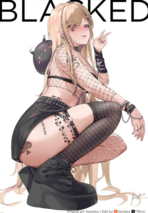 Goth girls love everything black (Original art: Keyokku | Edit done by me) Thumbnail