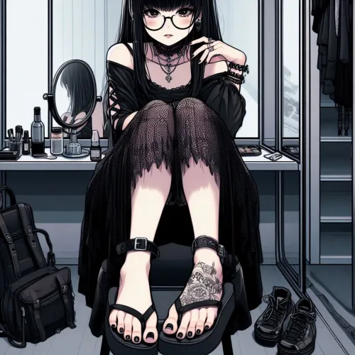 Gothic flip flops Thumbnail