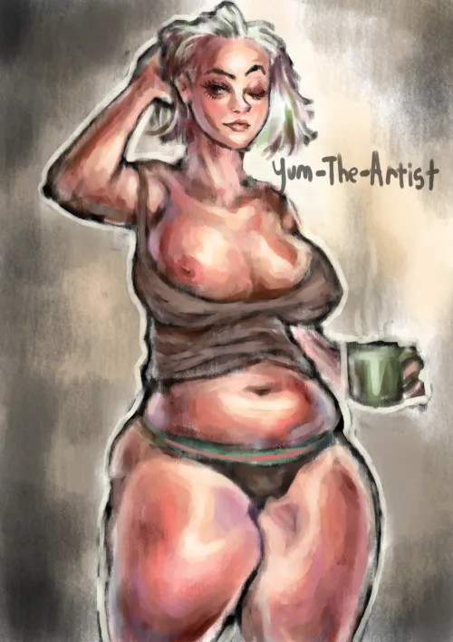 Haha ı love drawing tummys!! (Art by me) Thumbnail