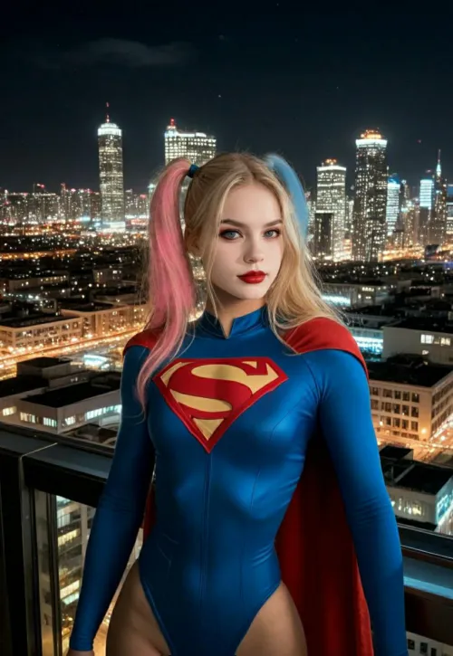 Harley dresses as Supergirl. (AI) Thumbnail