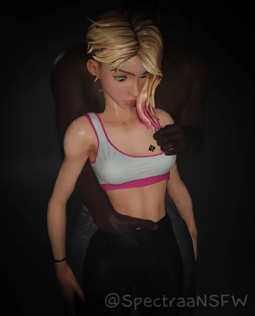 He saw Gwen's tattoo peaking out of her bra~ (SpectraaNSFW) Thumbnail