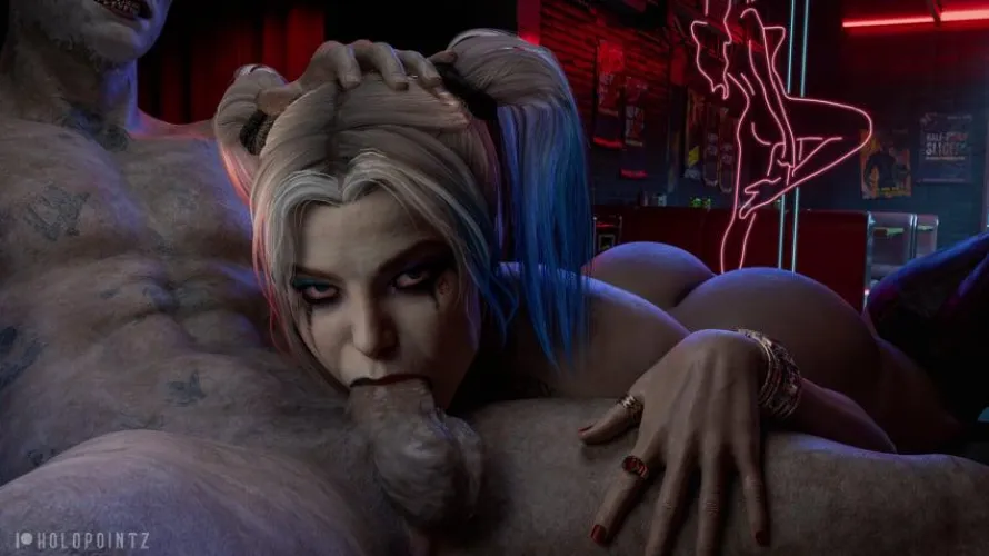 [Holopointz] (D.C. Suicide Squad) Harley Quinn sucks Joker's cock. All characters are adults Thumbnail