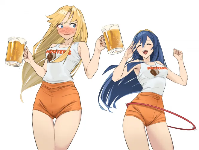 Hooters Lucina and Clarisse (commission by lewillust on Twitter) Thumbnail