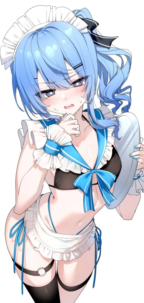 [Hoshimachi Suisei] Blushing Maid Thumbnail
